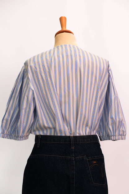 Chemise rayée bleue et blanche East Trend taille L
