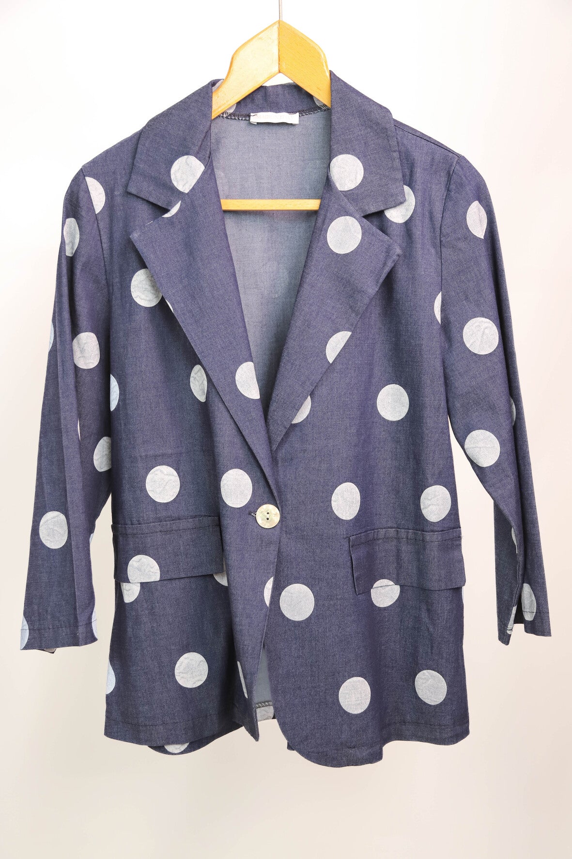Blazer bleu à pois blanc Made in Italy Taille Unique - NEUF