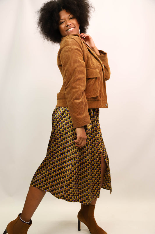 Veste bombers en velours marron Daphnea Taille S