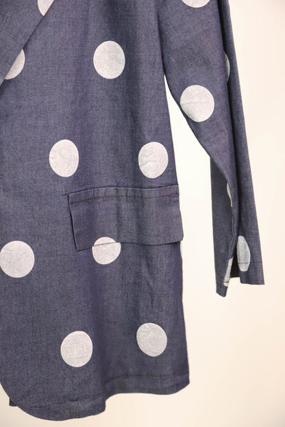 Blazer bleu à pois blanc Made in Italy Taille Unique - NEUF
