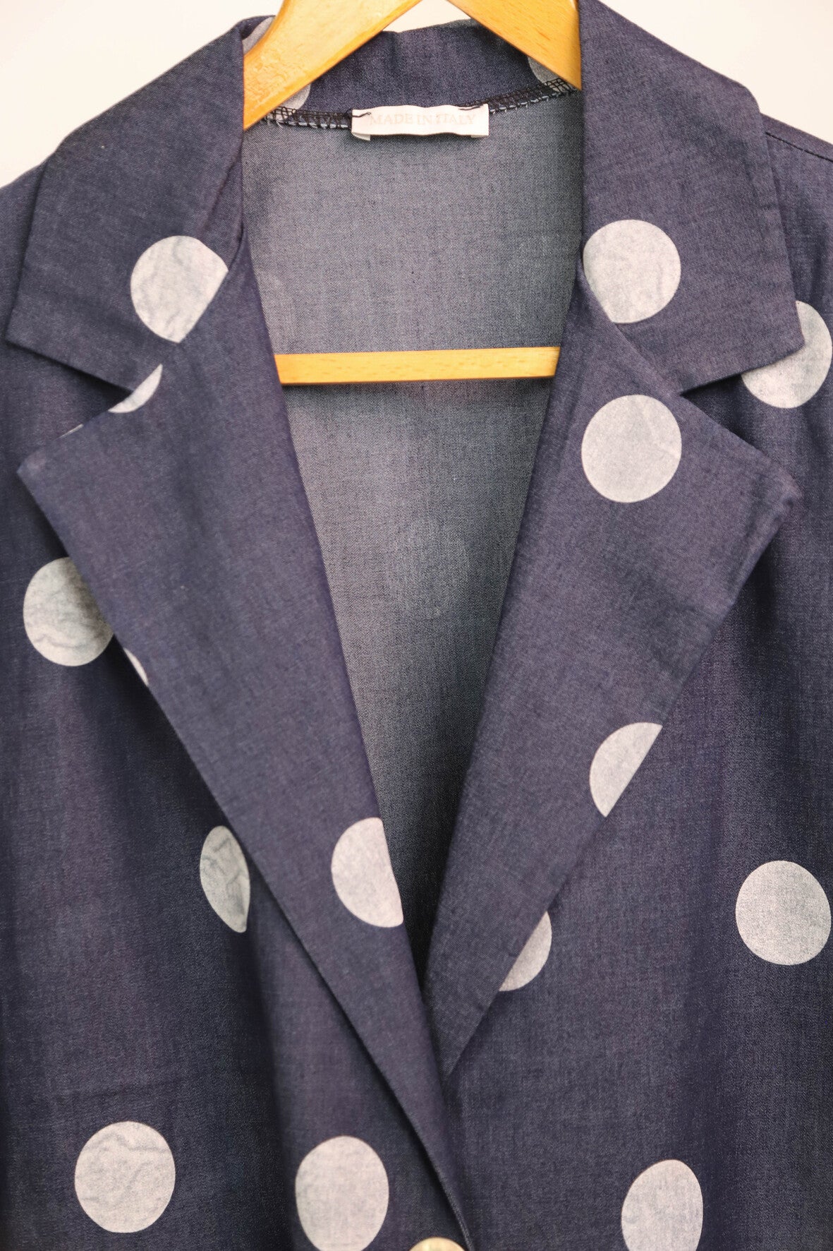 Blazer bleu à pois blanc Made in Italy Taille Unique - NEUF