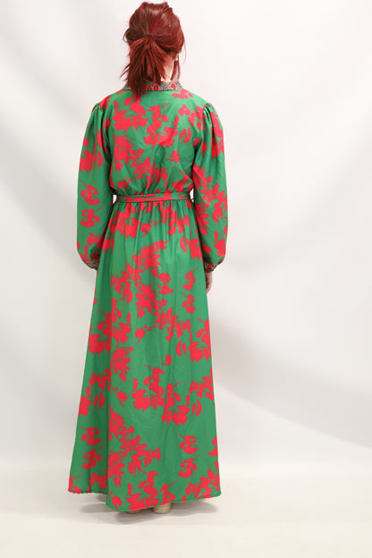 Robe verte et rose Mybel Taille L