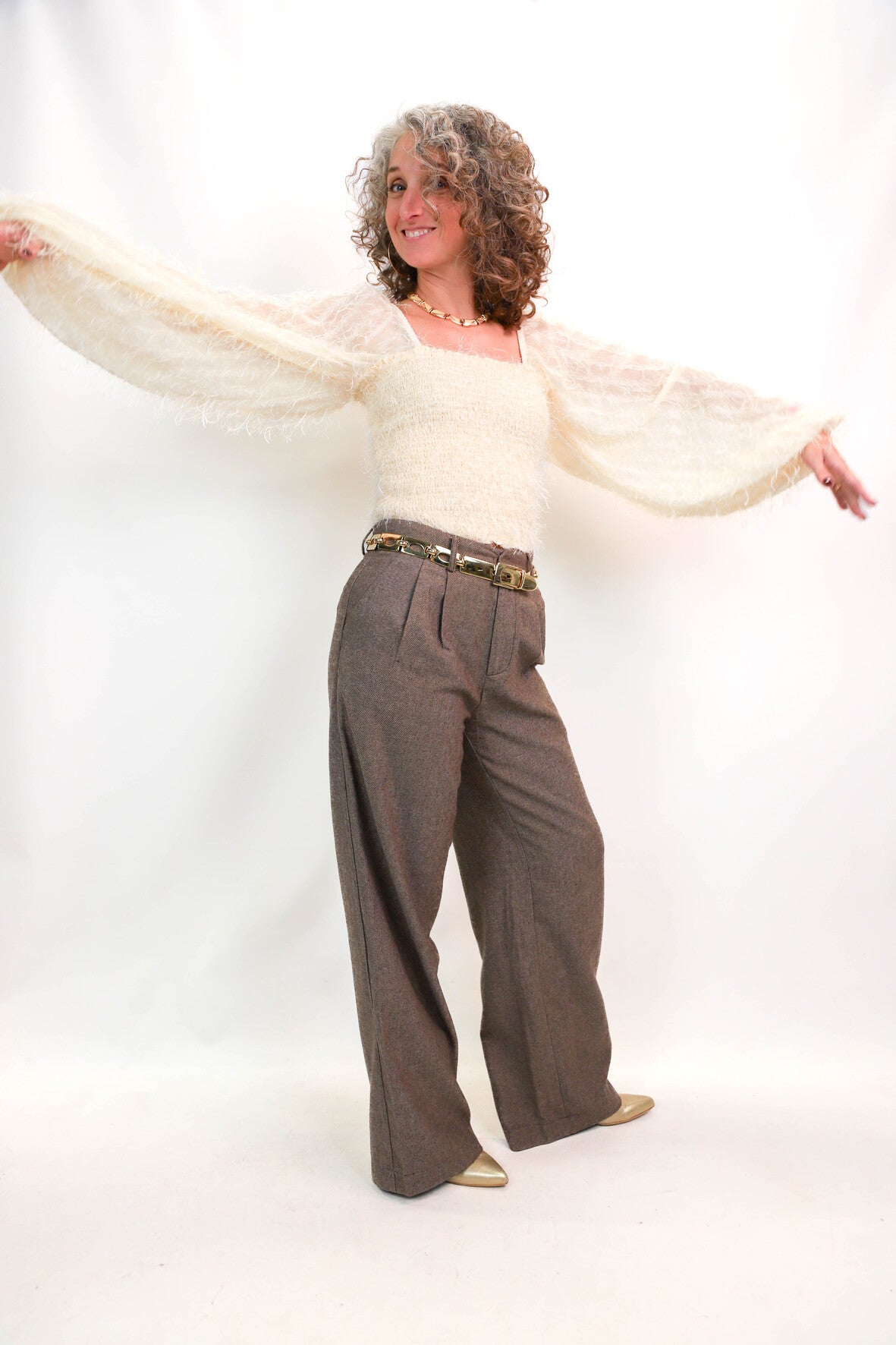 Haut beige BikBok Taille M