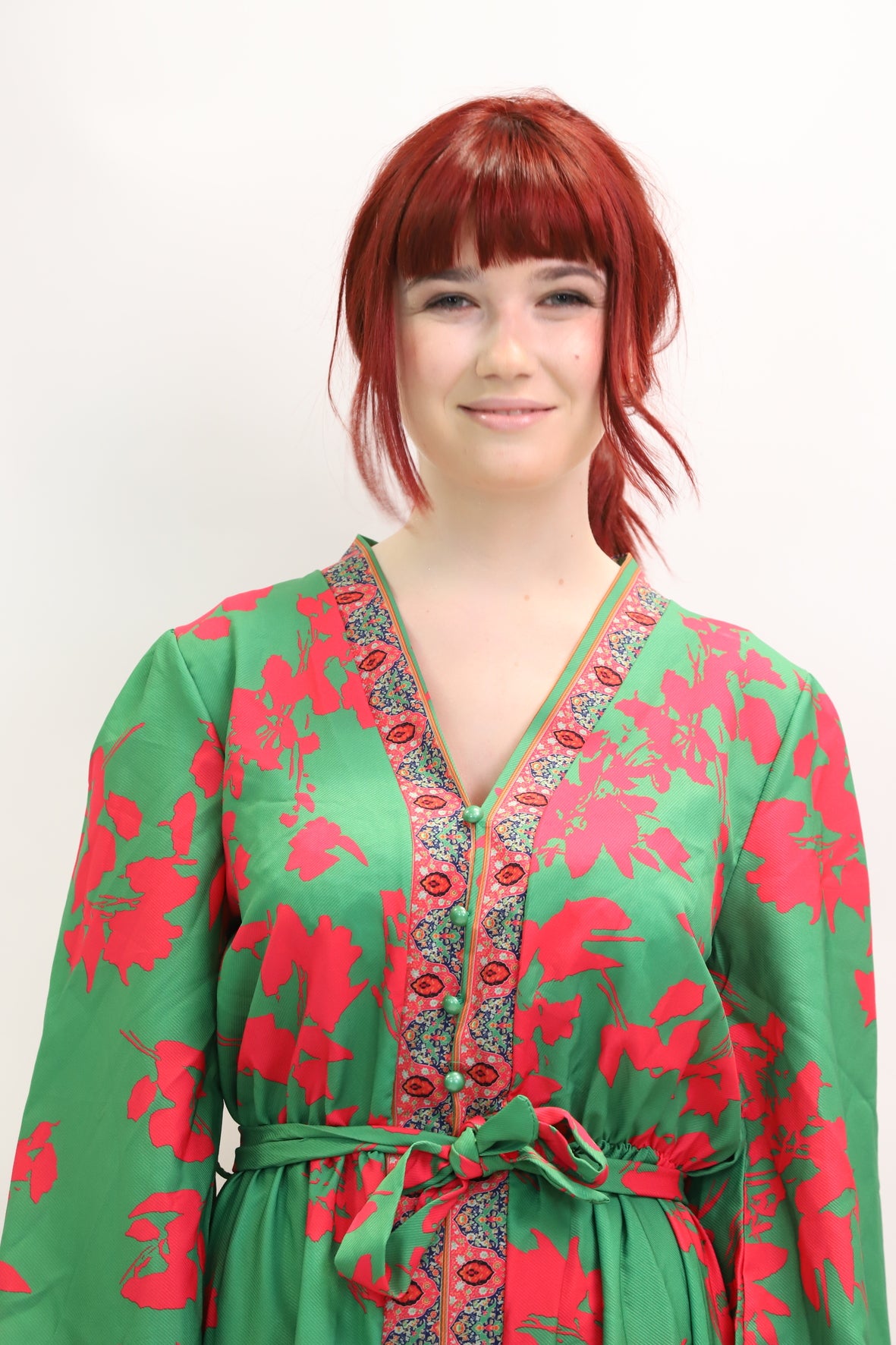 Robe verte et rose Mybel Taille L