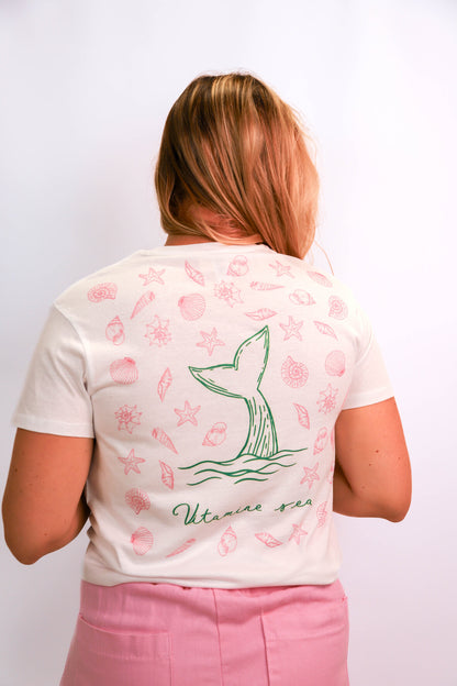 Tee-shirt Fringuette La Ligne - Vitamine Sea baleine verte