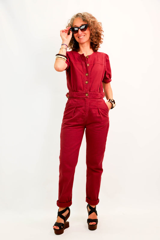 Combi pantalon bordeaux Sézane Taille XS