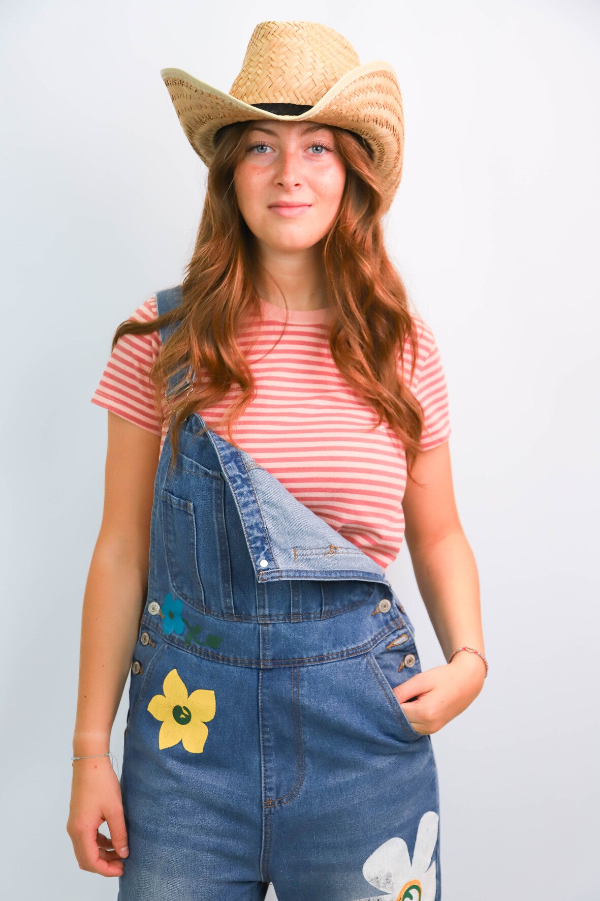 Salopette bleue fleurie Misslook Taille S