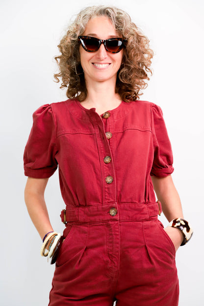 Combi pantalon bordeaux Sézane Taille XS