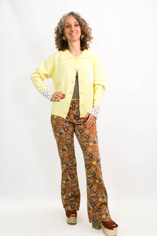 Jean fleuri marron Don't Call me Jennyfer Taille S