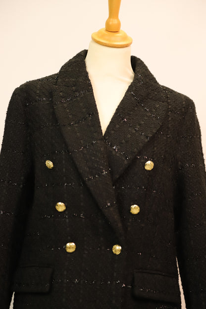 Veste en tweed noire b.young Taille S - NEUF