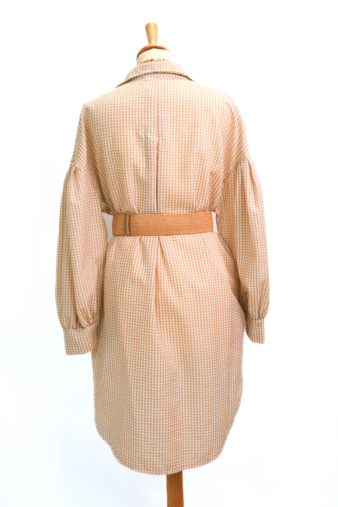 Robe vichy beige Andromède Unique - NEUF