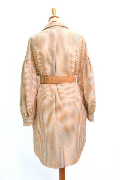 Robe vichy beige Andromède Unique - NEUF