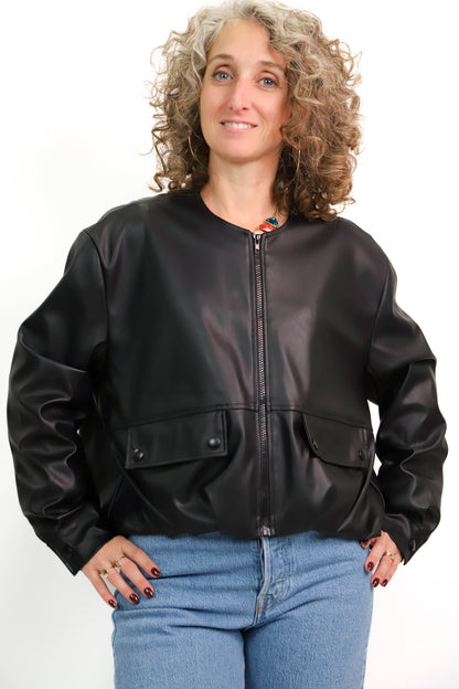 Veste simili cuir noire Drole de Copine Taille Unique - NEUF