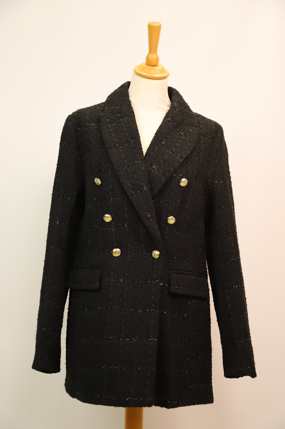 Veste en tweed noire b.young Taille S - NEUF