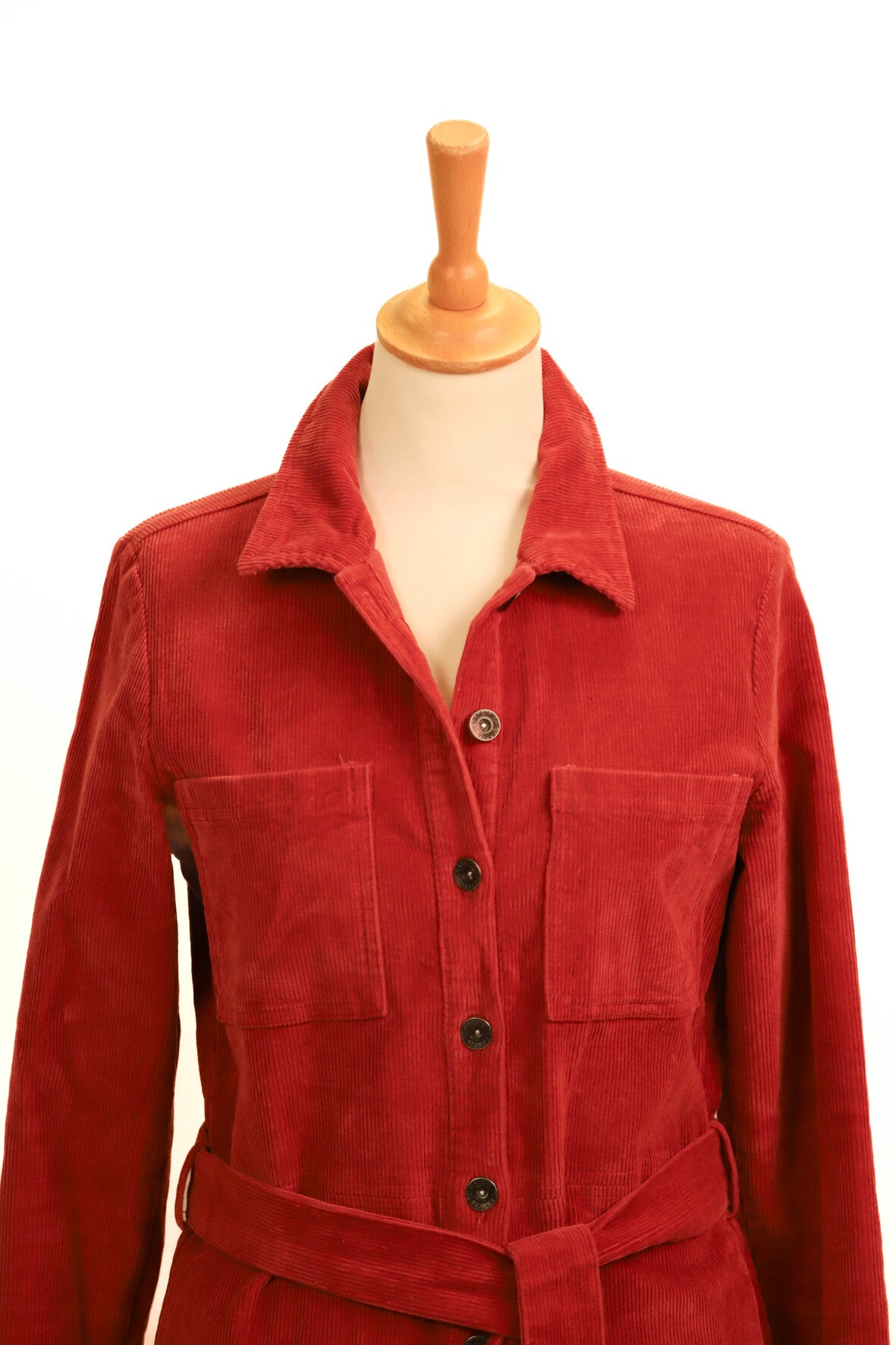 Robe en velours côtelé rouge Garcia Taille S