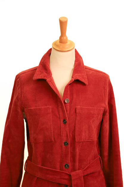 Robe en velours côtelé rouge Garcia Taille S