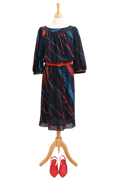 Robe noire à motif Paul Mausner Taille L