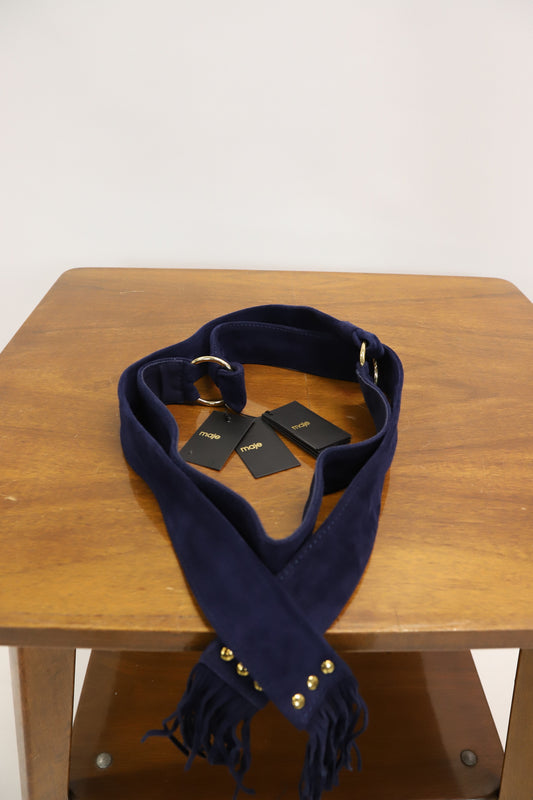 Ceinture à nouer, bleu marine, Maje, taille unique - NEUF