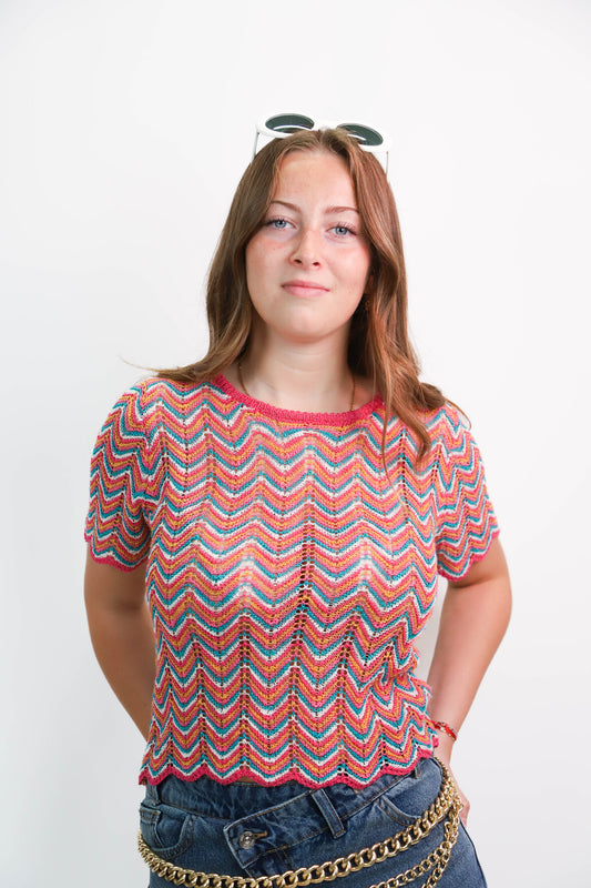 T-shirt en maille multicolore Jubylee Taille Unique