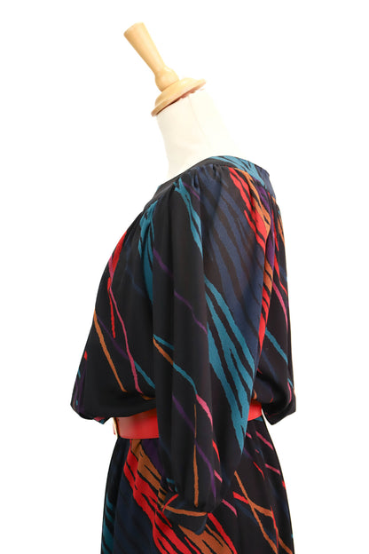 Robe noire à motif Paul Mausner Taille L