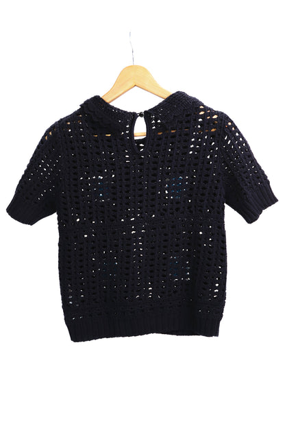 Pull en crochet bleu Claudie Pierlot Taille S