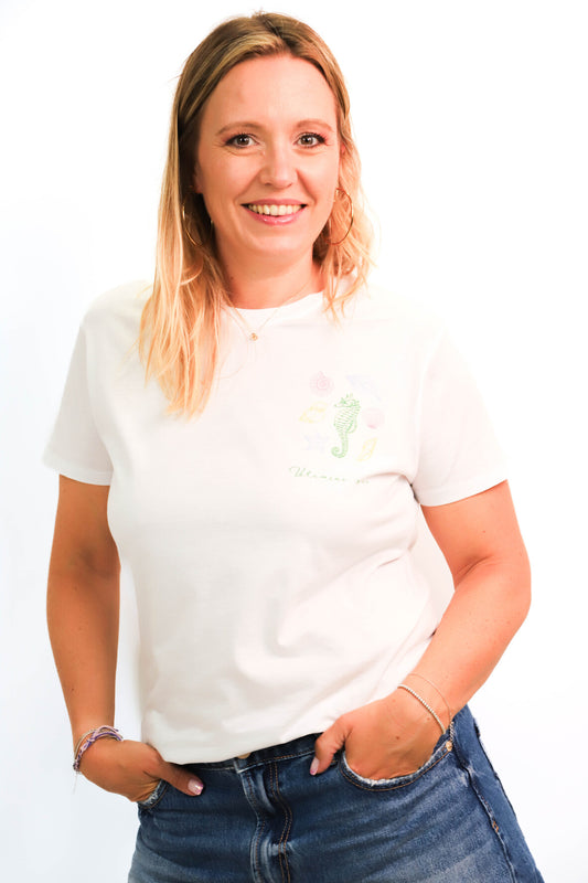 Tee-shirt Fringuette La Ligne - Vitamine Sea hippocampe multicolore