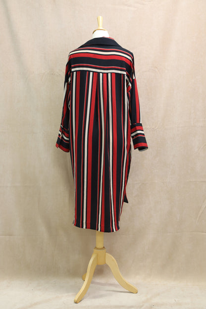 Robe rayée, noire, rouge et beige,  Grace & Mila, Taille M