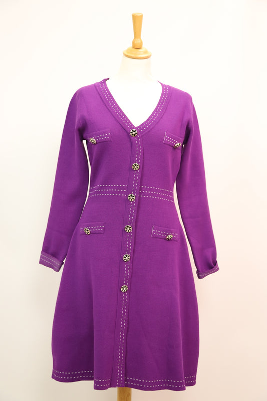 Robe violette Knit Mix Taille M