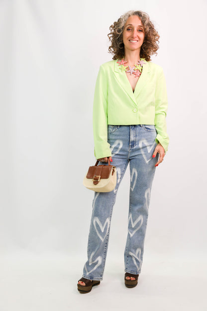 Veste blazer vert fluo FB Sister Taille S