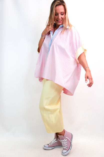 Chemise rayée oversize Mina Rosa Taille Unique - NEUF