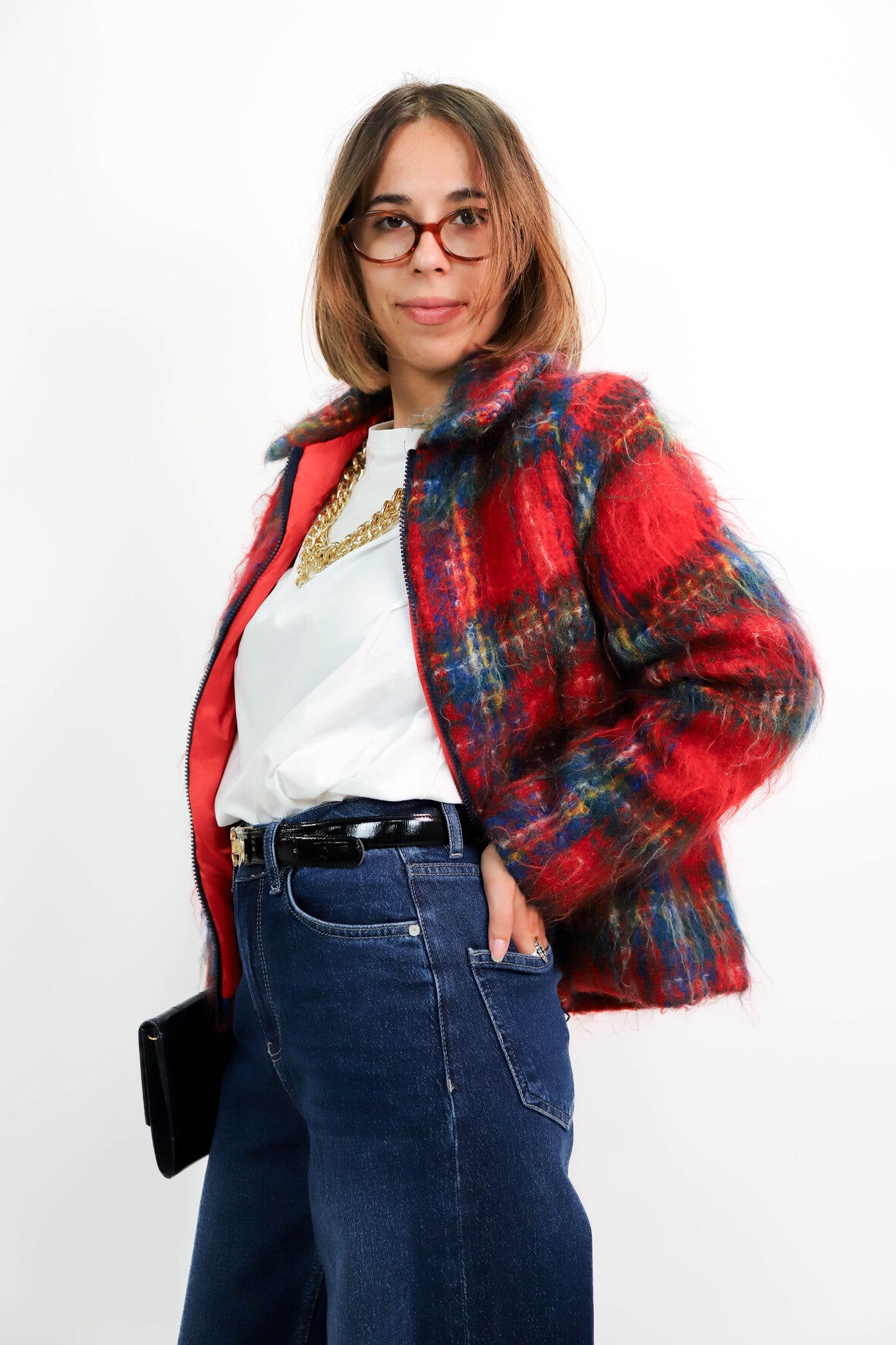 Veste a carreaux rouge Chipie Sporty Taille XS