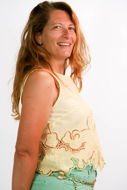 Top jaune Attentif Paris Taille S - NEUF