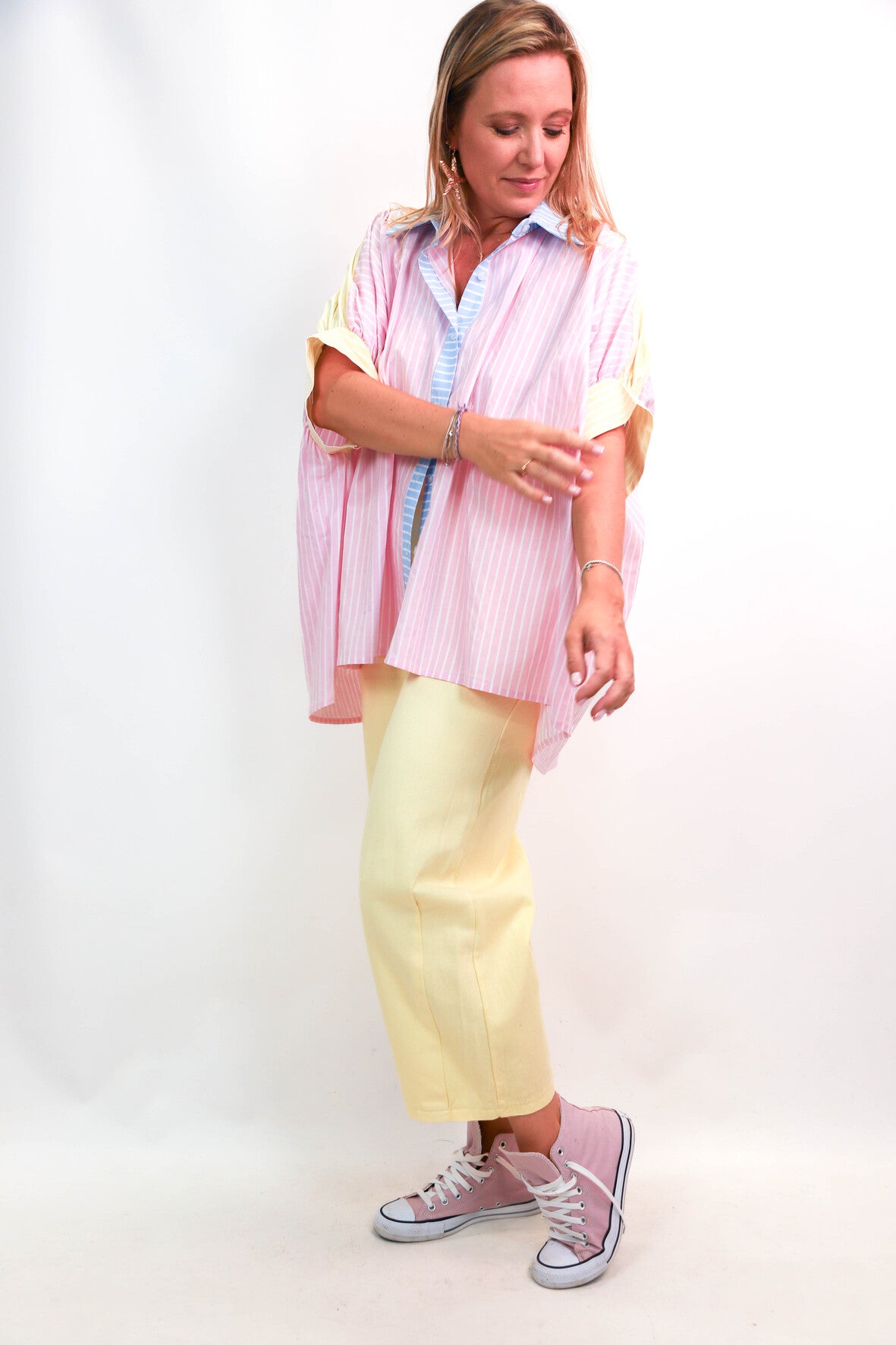 Chemise rayée oversize Mina Rosa Taille Unique - NEUF