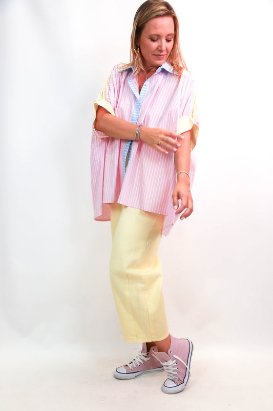 Chemise rayée oversize Mina Rosa Taille Unique - NEUF