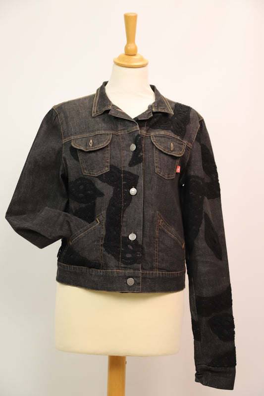 Veste en jean noir Christian Lacroix Taille XL