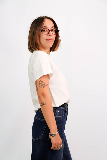 T shirt blanc et argenté Emma Ella Taille S/M - NEUF