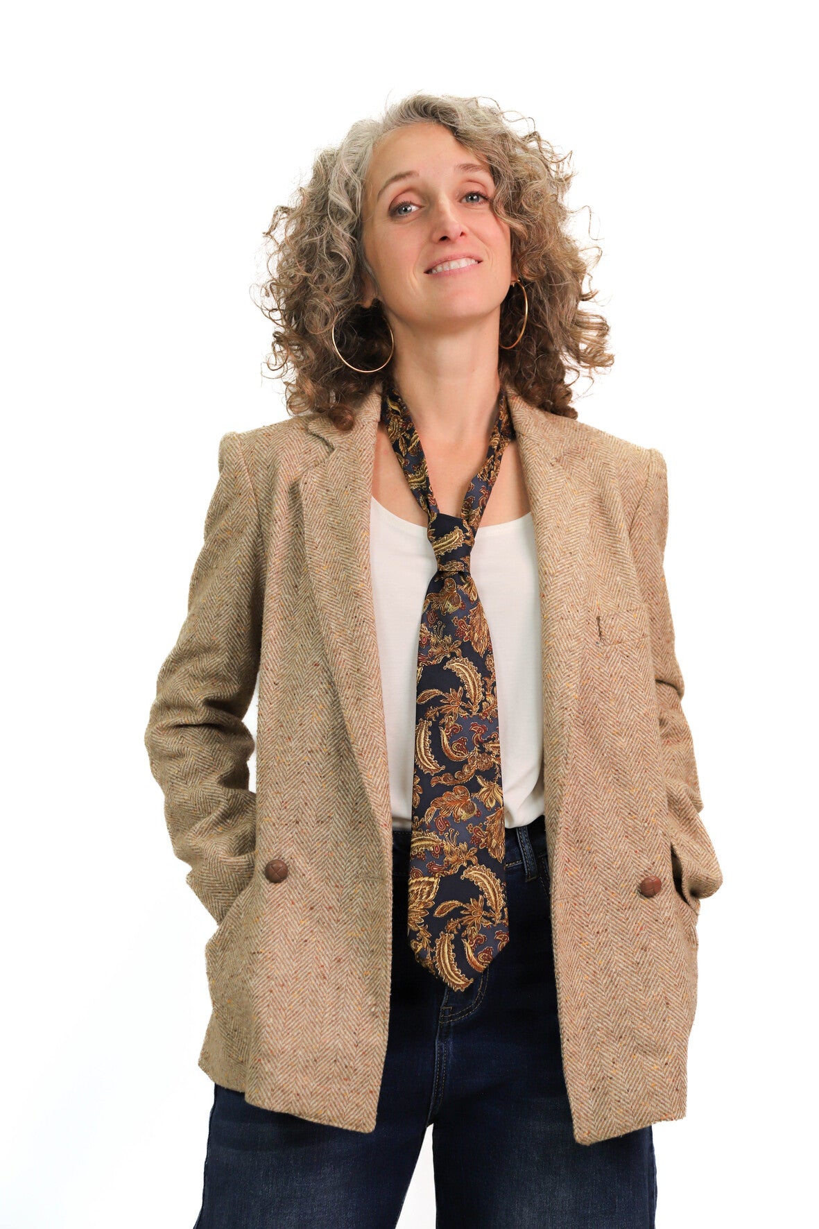 Blazer en laine beige Taille M