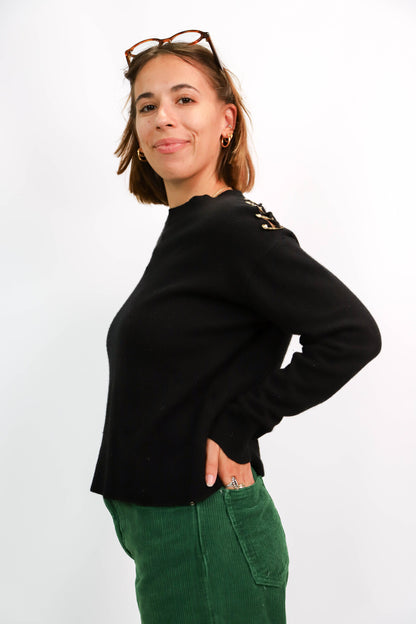 Pull noir et doré The Kooples Taille S