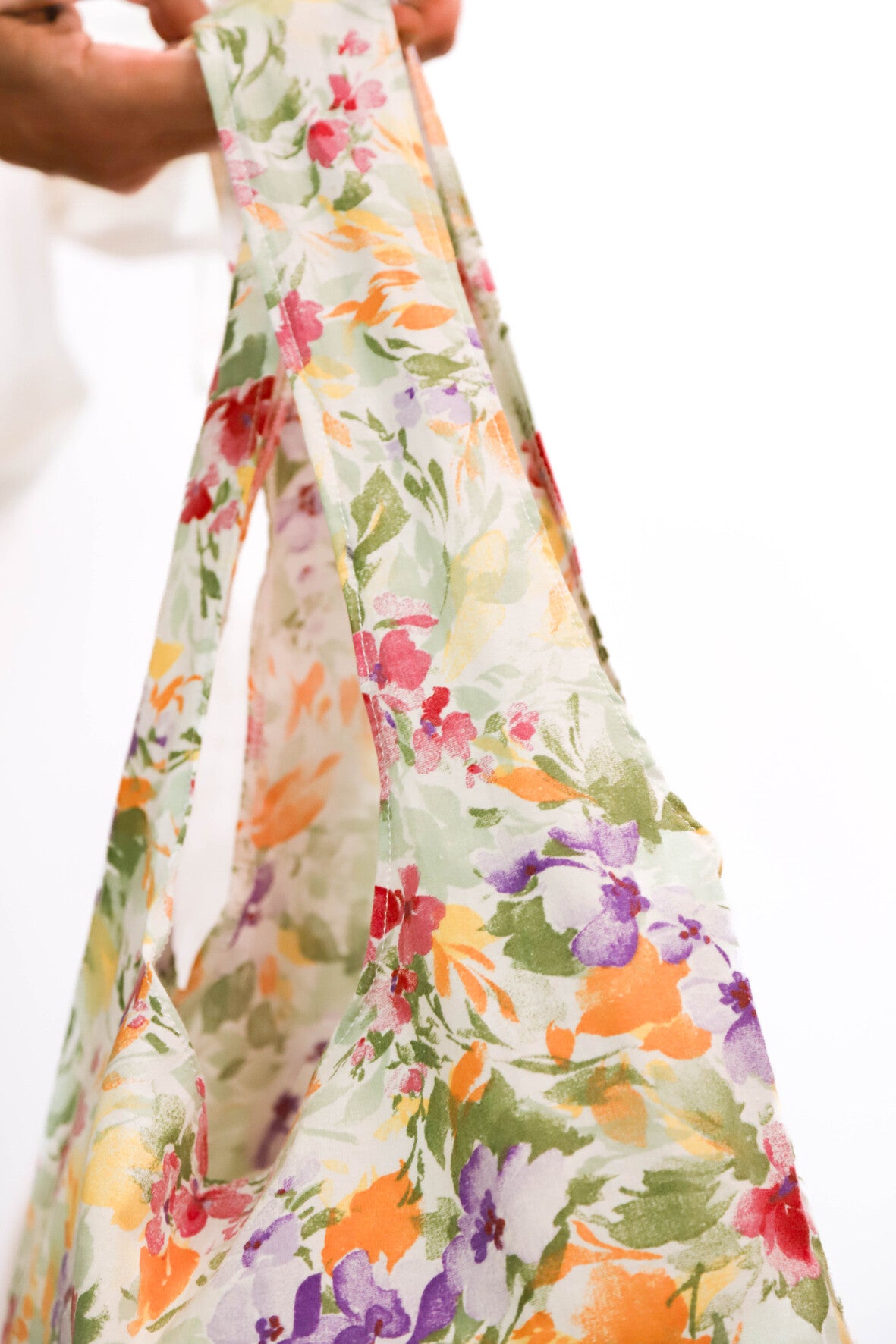 Sac en tissu fleuri multicolore Fringuette La Ligne