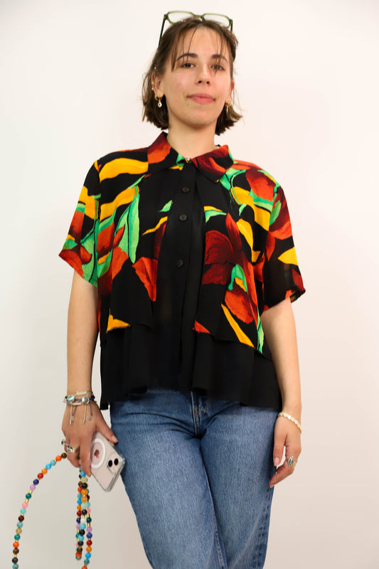 Chemisier fleuri Arc en Ciel Taille M