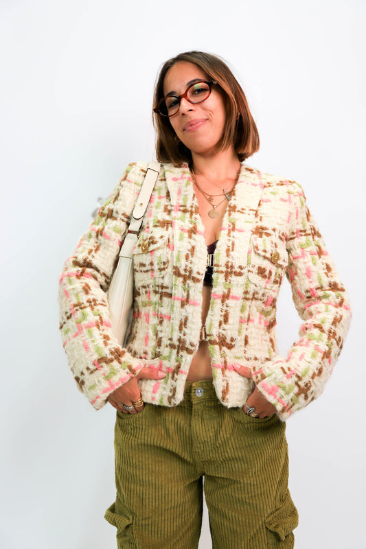 Veste tweed multicolore Carla Lotti Taille S/M