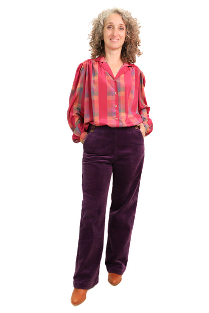 Pantalon en velours côtelé violet Nice Things Taille M