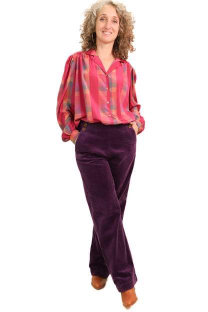 Pantalon en velours côtelé violet Nice Things Taille M