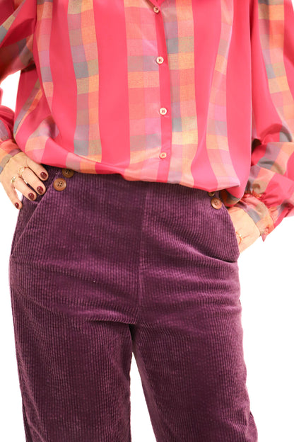 Pantalon en velours côtelé violet Nice Things Taille M