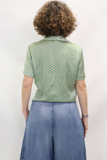 Chemisier pois verts Mango Taille XS