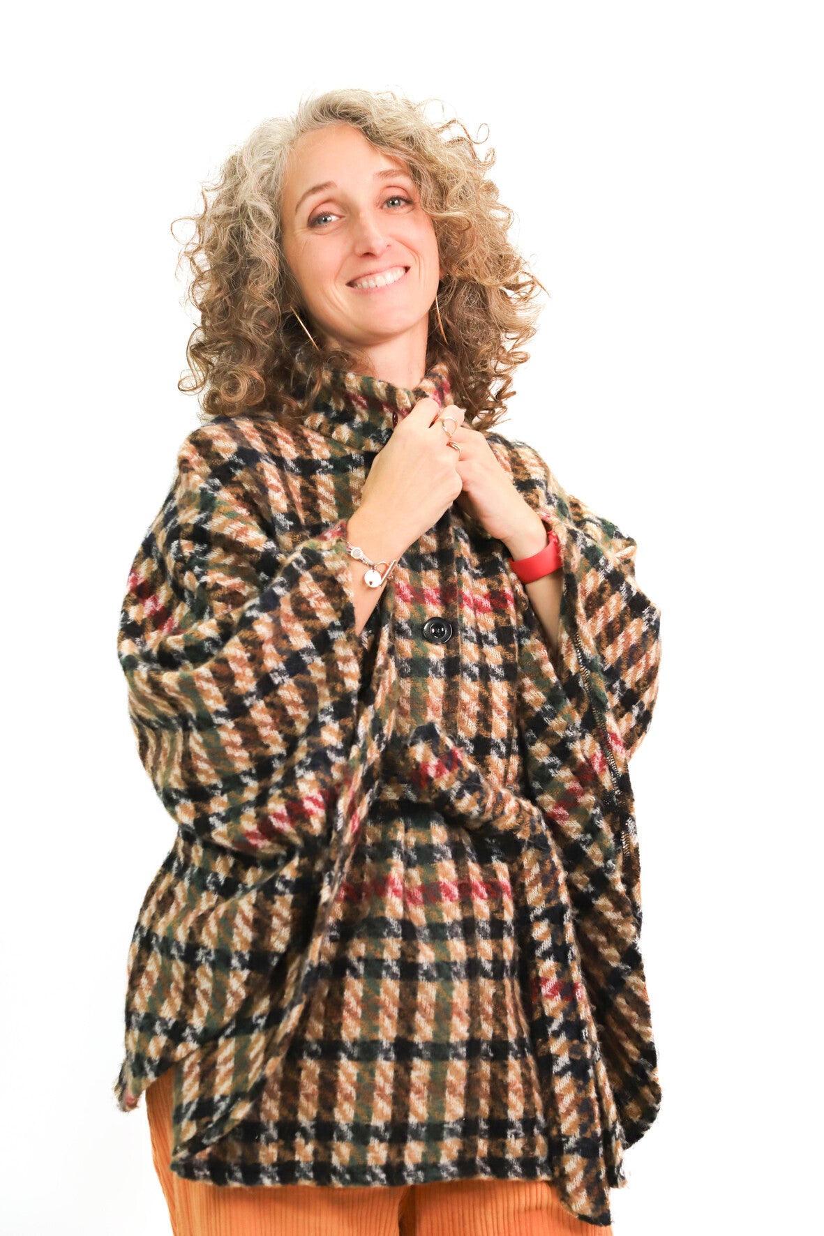 Manteau fin à carreaux Breal Taille Unique