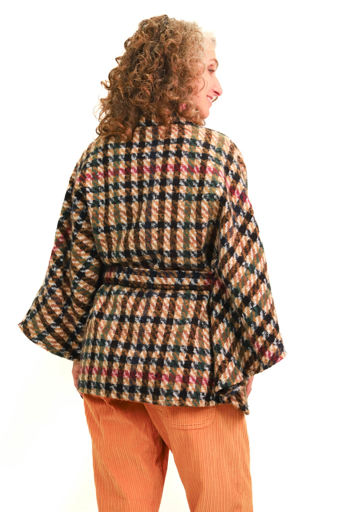 Manteau fin à carreaux Breal Taille Unique