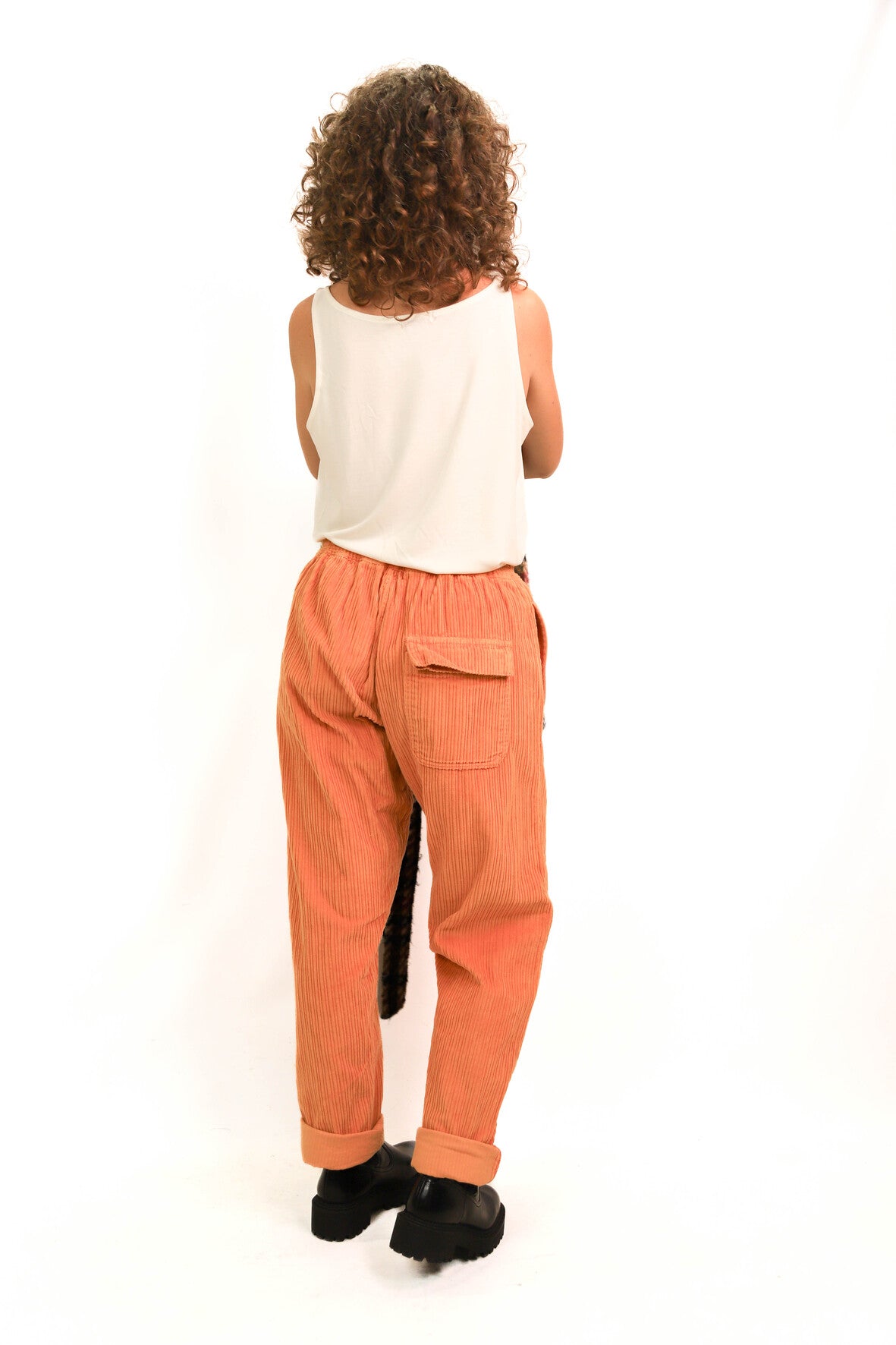Pantalon velours côtelé orange Jinji Taille XXS