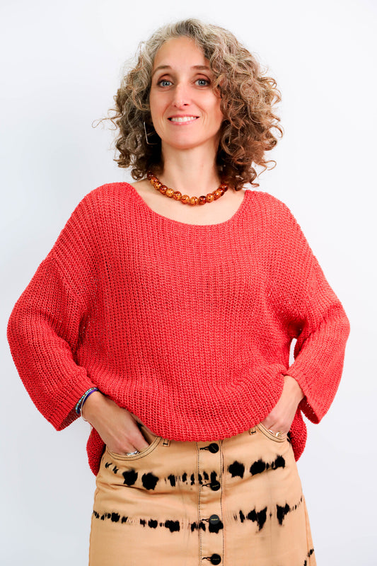 Pull en maille rouge Betty Barclay Taille L