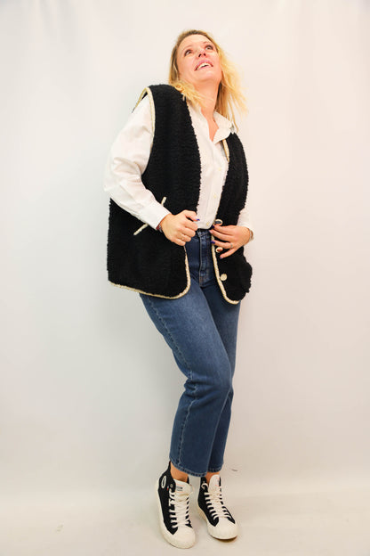 Gilet sans manches noir Made in Italy Taille Unique - NEUF